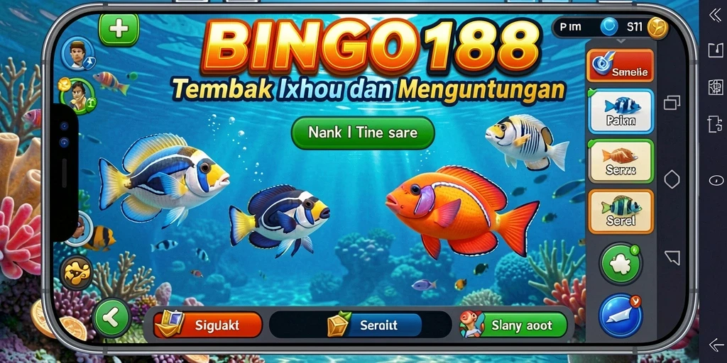 Tampilan grafis menarik dari gameplay Tembak Ikan BINGO188.