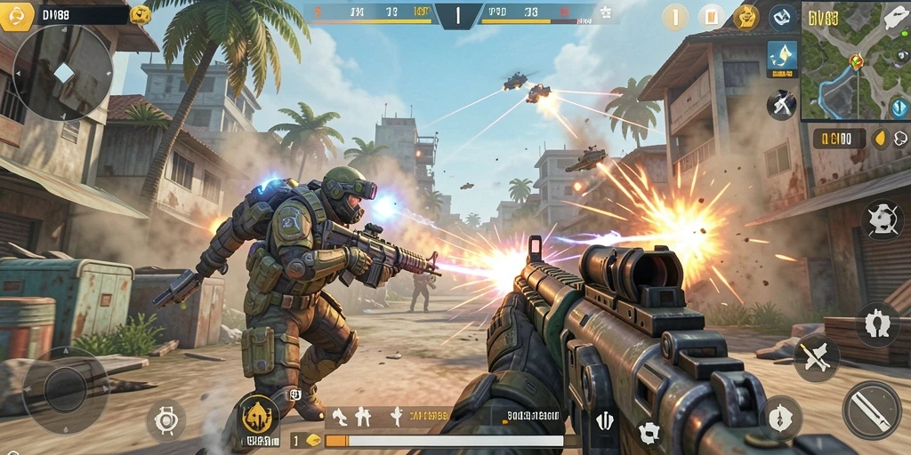 Screenshot dari gameplay seru DV188 dengan aksi pertempuran intens