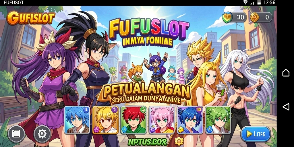 Tampilan gameplay FUFUSLOT yang mendebarkan dengan karakter Anime.