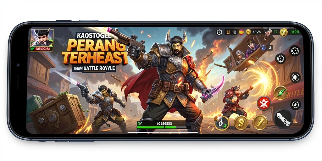 Gameplay intens di KAOSTOGEL dengan aksi Battle Royale hebat.
