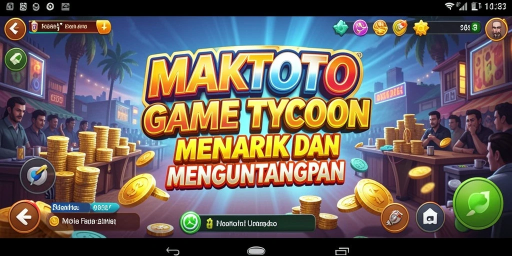 Tangkapan layar gameplay MAKTOTO yang menunjukkan elemen Tycoon yang menarik.