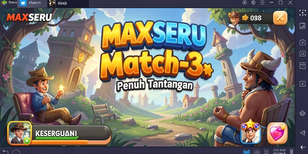 Gameplay seru MAXSERU dengan tantangan Match-3 yang menarik.