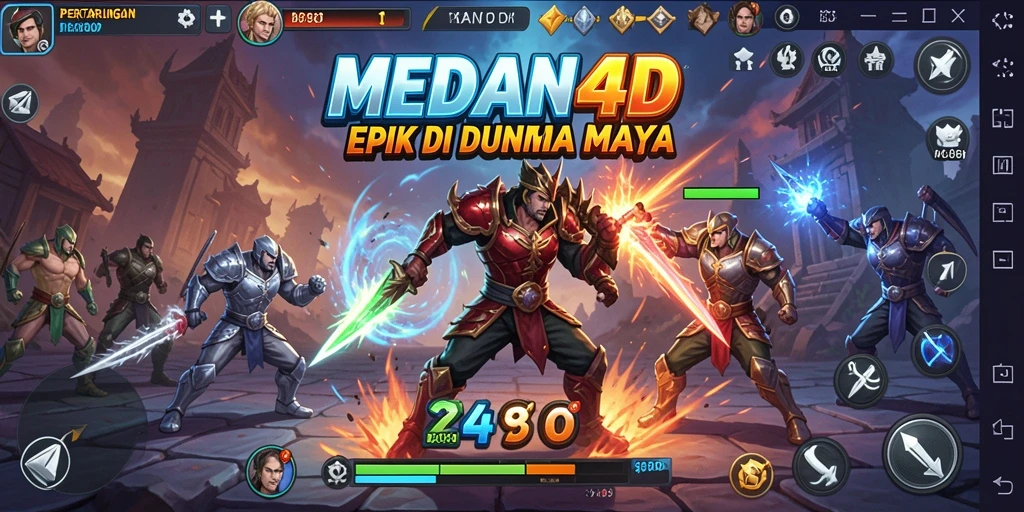 Tampilan pertarungan seru dengan karakter unik dari MEDAN4D.