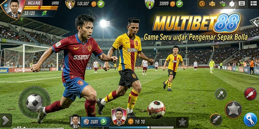 Tampilan seru dari gameplay sepak bola di MULTIBET88.